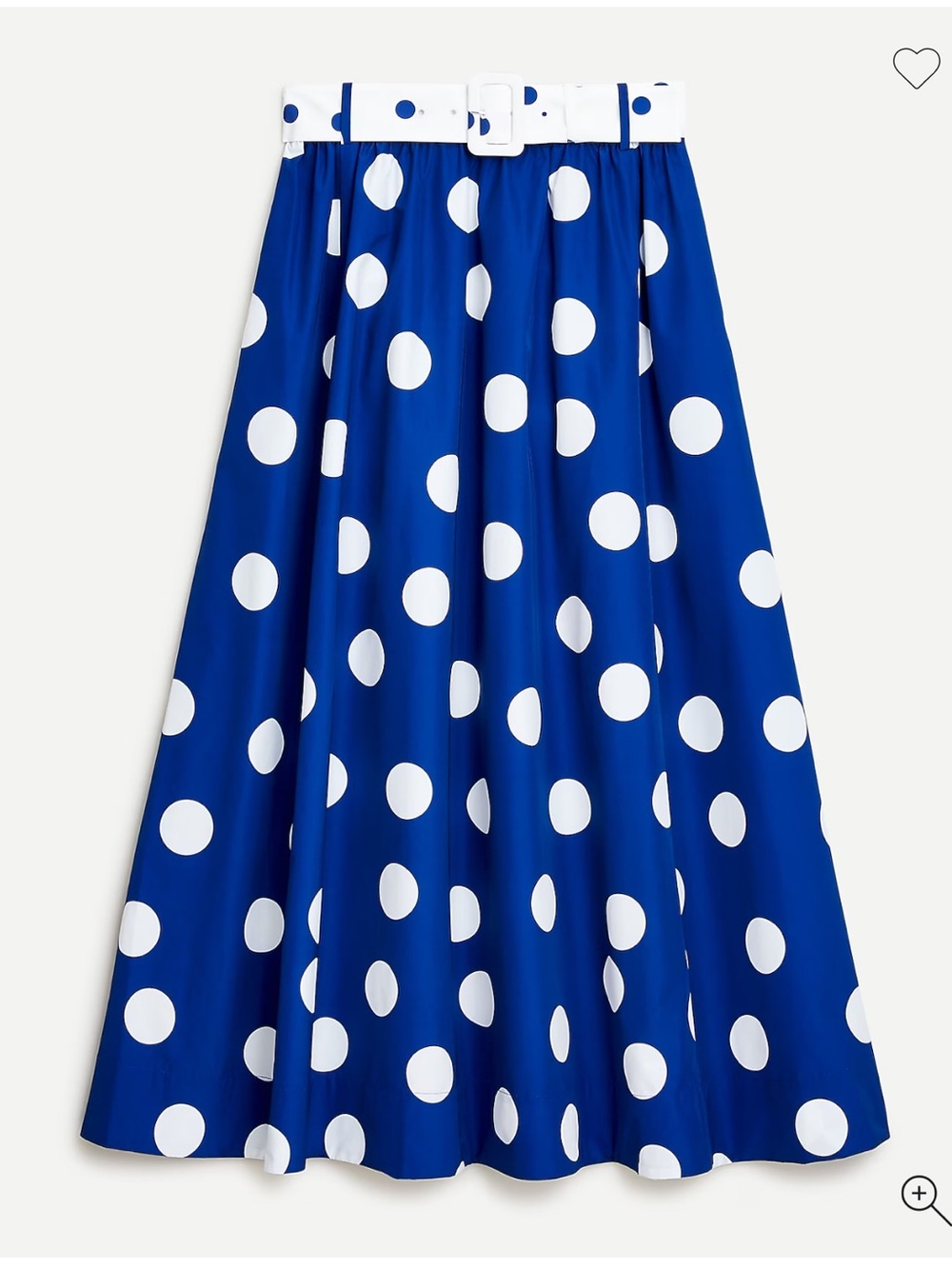 🧡 J.Crew belted Maxi skirt blue polka dot NEW 12